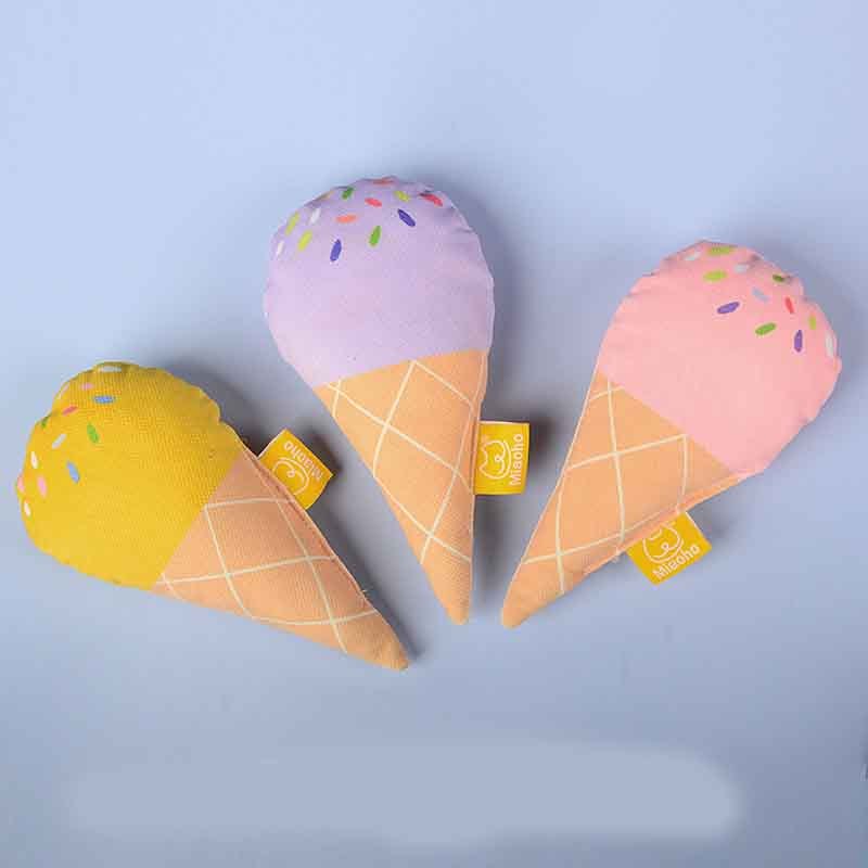 Süsses Eis-Spielzeug für Katzen – Mit Katzenminze & Plüsch-Material