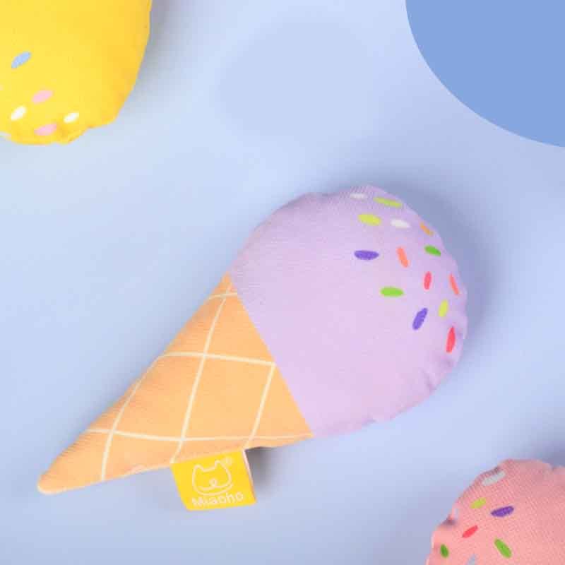 Süsses Eis-Spielzeug für Katzen – Mit Katzenminze & Plüsch-Material